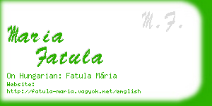 maria fatula business card